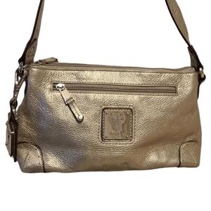 Silver metallic‎ pebbled Tignanelle small handbag purse
